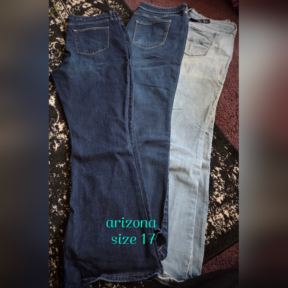 Arizona Jean Company Bootcut Jeans Trio in Dark, Medium & Light Blue Bundle #14